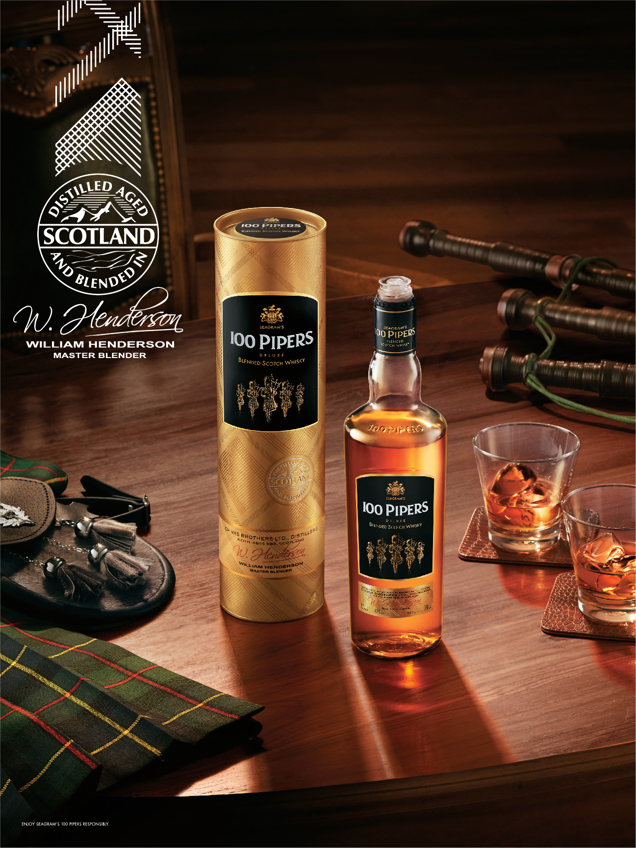 100 PIPERS SCOTCH WHISKY